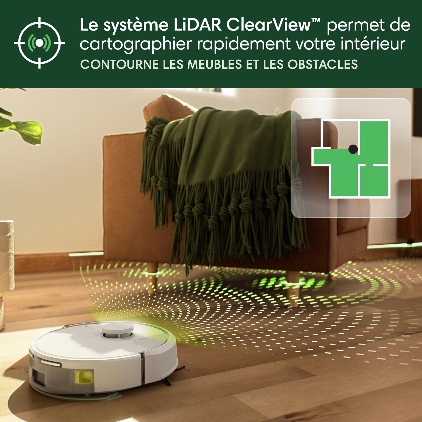 iRobot Roomba 105 Combo – Aspirateur Laveur 2en1 LiDAR 7KPa Blanc